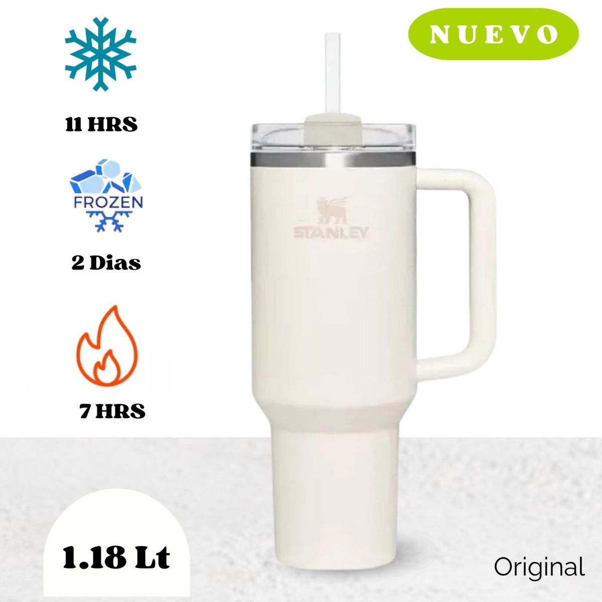 STANLEY - Termo Stanley Quencher 1.18l Crema Acero Inoxidable