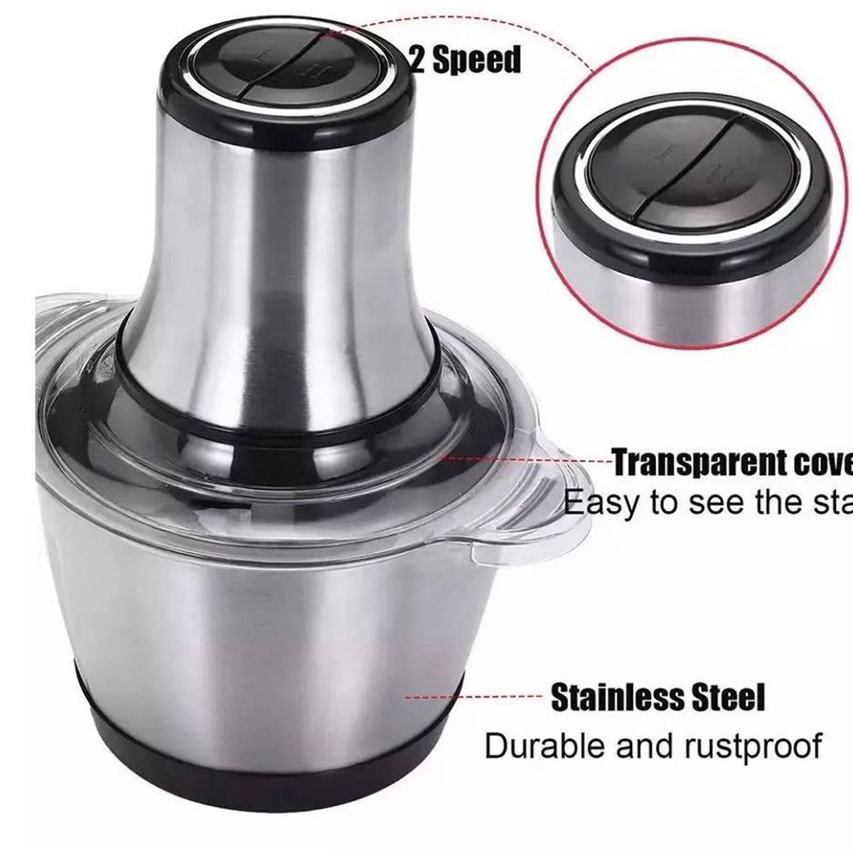 GENERICO - Picatodo Eléctrico para Carnes y Verduras Acero Inoxidable