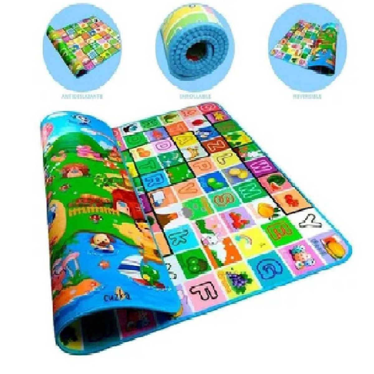 GENERICO - Piso Bebe Térmico Alfombra Educativa 180 MtsX 120 Cm