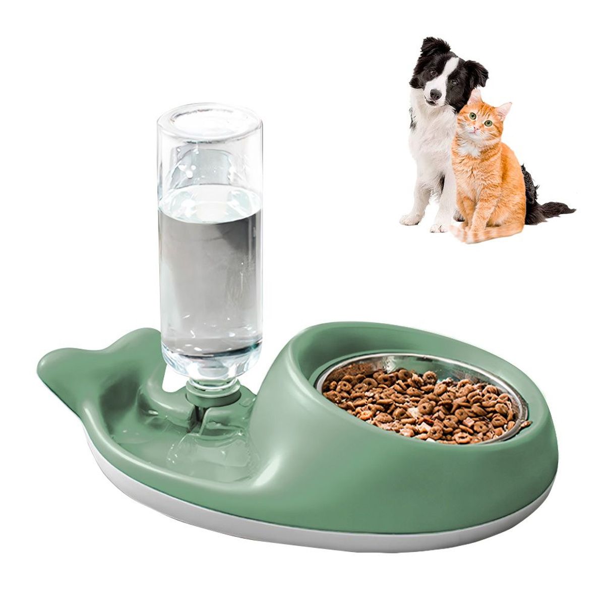 KELLER - Plato Comedero y Bebedero Automático para Perro Gato VD C21