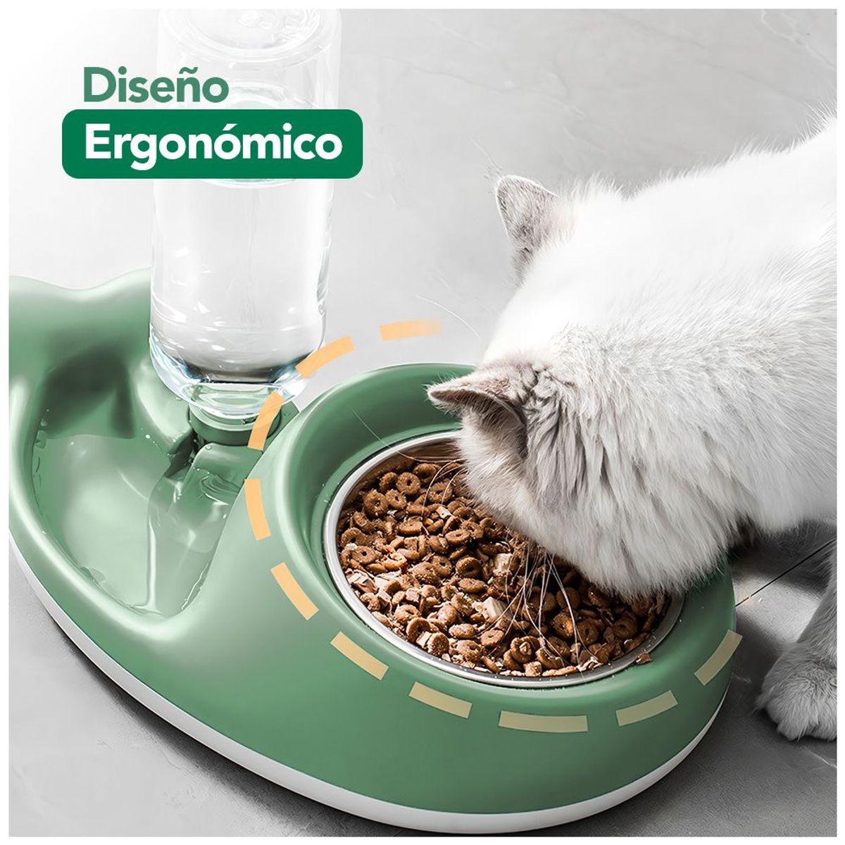 KELLER - Plato Comedero y Bebedero Automático para Perro Gato VD C21