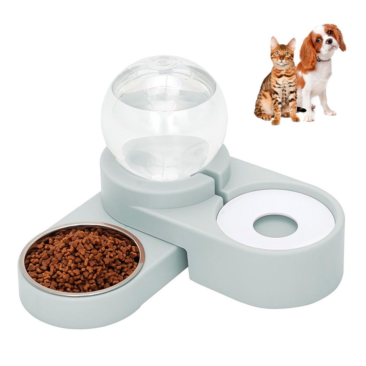 KELLER - Plato Comedero y Bebedero Circular para Perro Gato VD C18