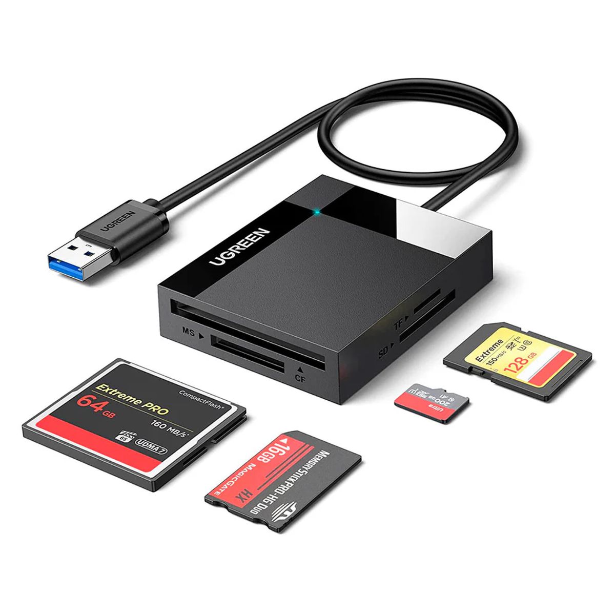 UGREEN - USB 3.0 Card Reader OTG SD TF Compact Flash Pc Portable Lector MacBook