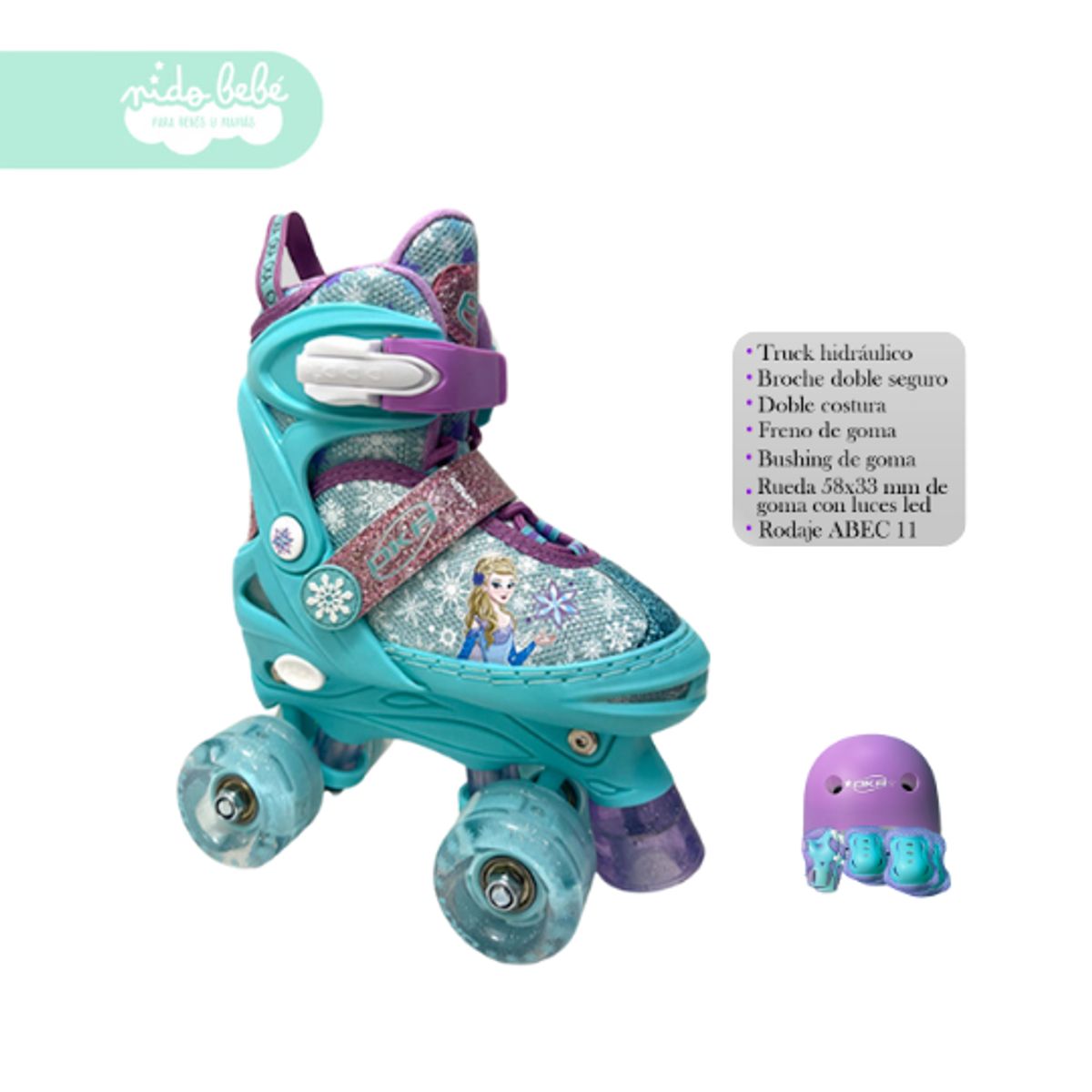 OXIEPRO - PATIN 4 RUEDAS CELESTE TALLA M 35-38