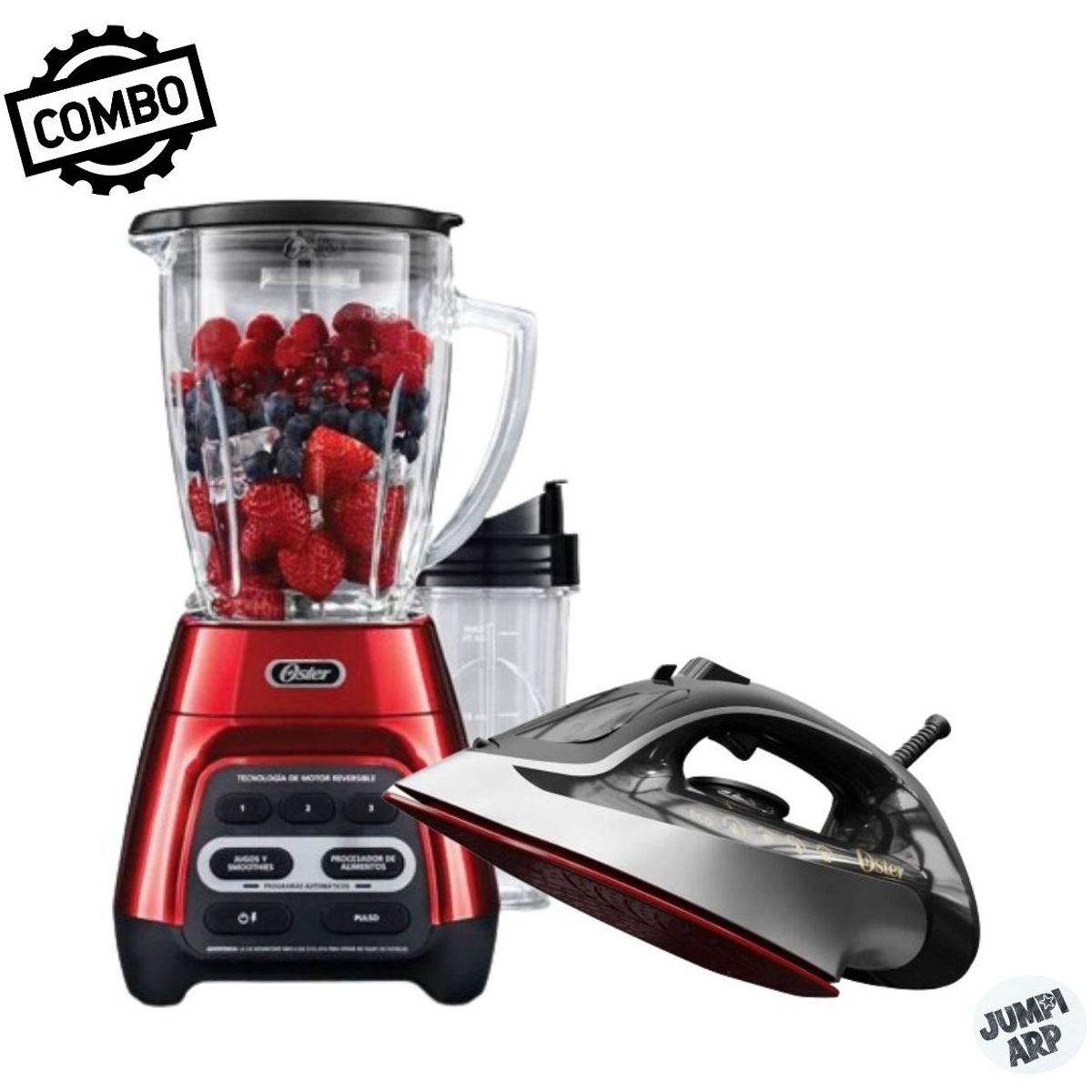 OSTER - Combo Oster Licuadora Blstpyg1310rbg + Plancha GCSTAC6953