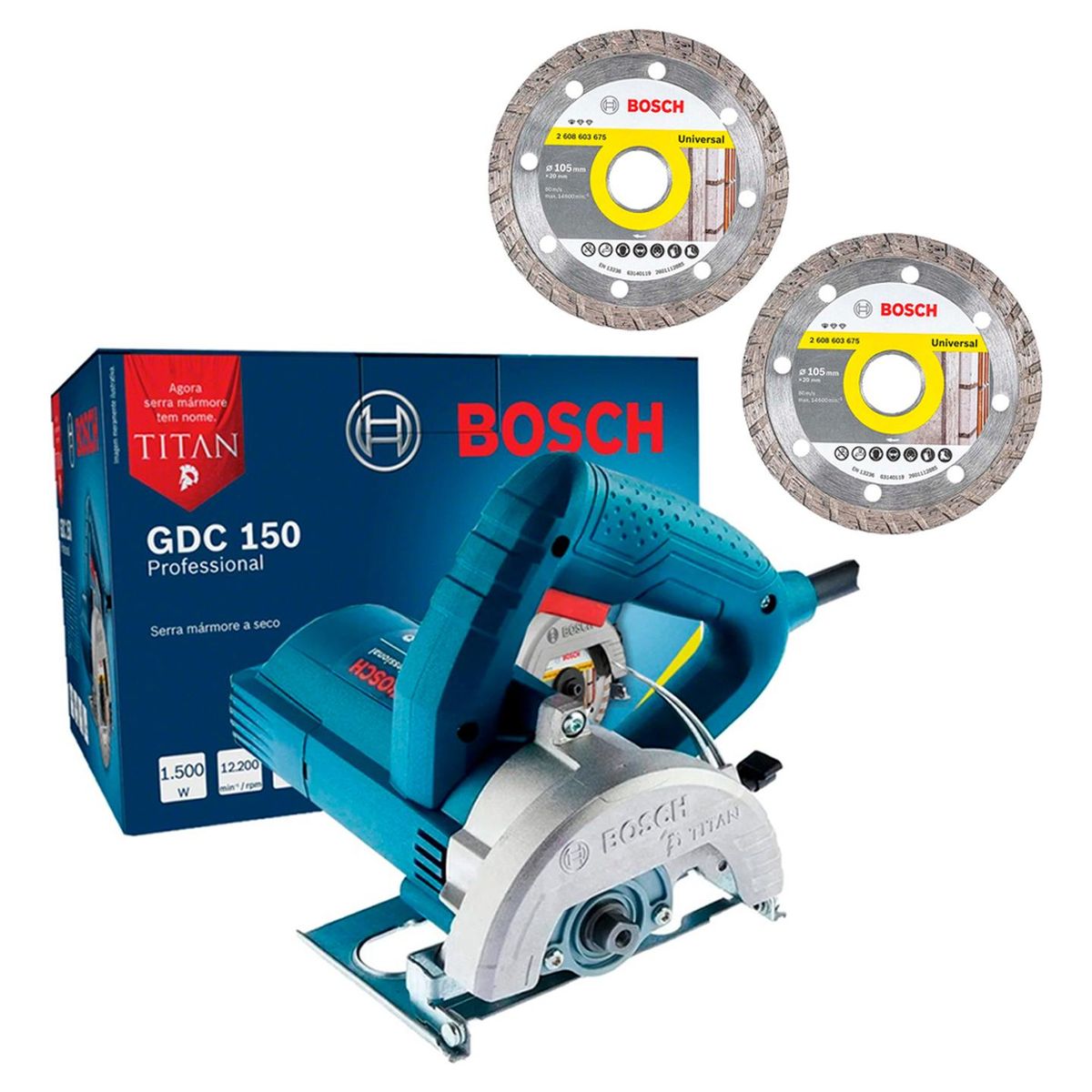 BOSCH - Sierra mármol Bosch GDC 150 220V 1500W + 2 Discos