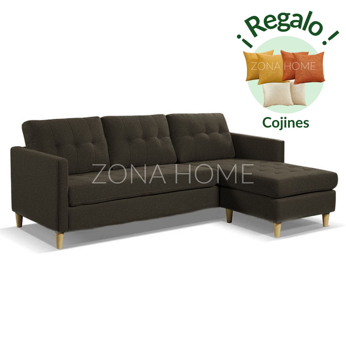 GENERICO - Seccional Derecho Sol 4 Cuerpos en L - Marrón