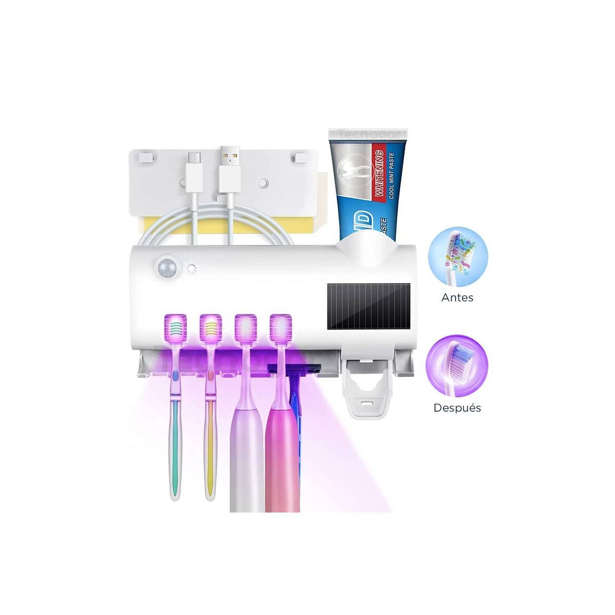 GENERICO - Organizador de Cepillos de Dientes Esterilizador UV