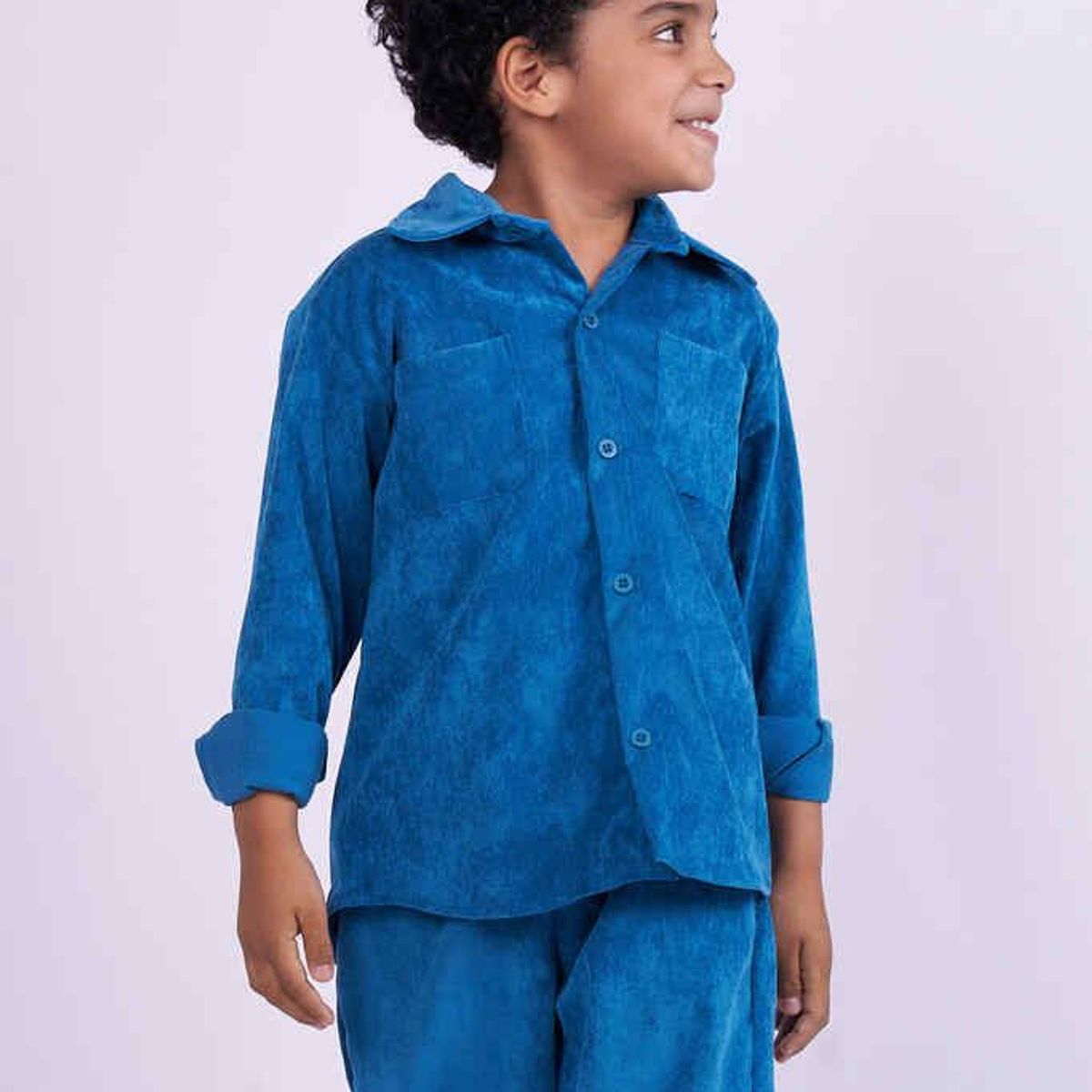 GENERICO - Conjunto corduroy niño azul