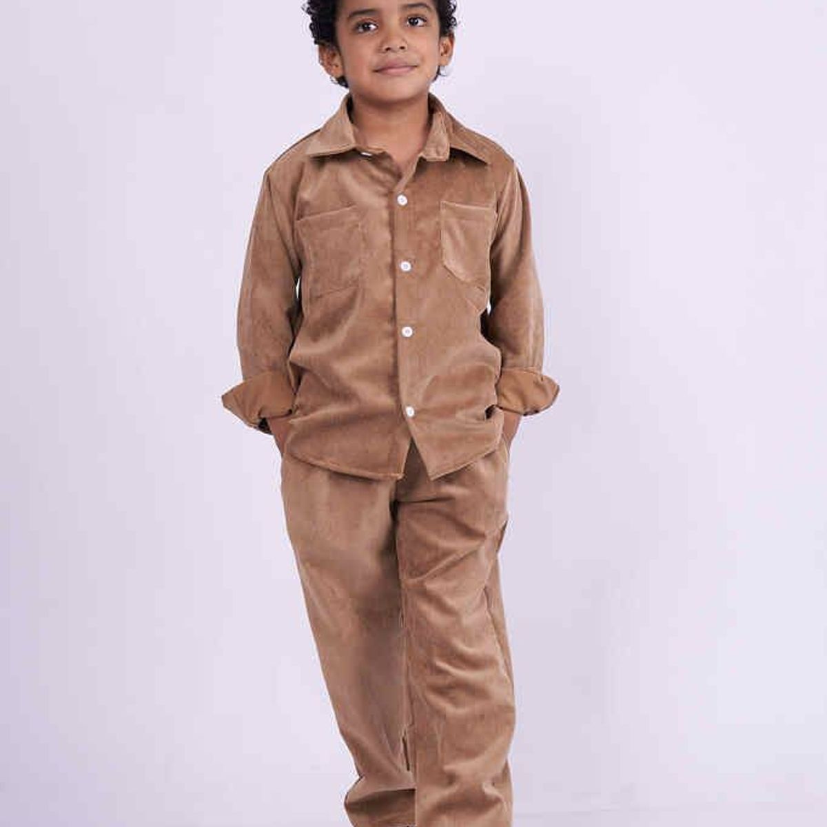 GENERICO - Conjunto corduroy niño azul