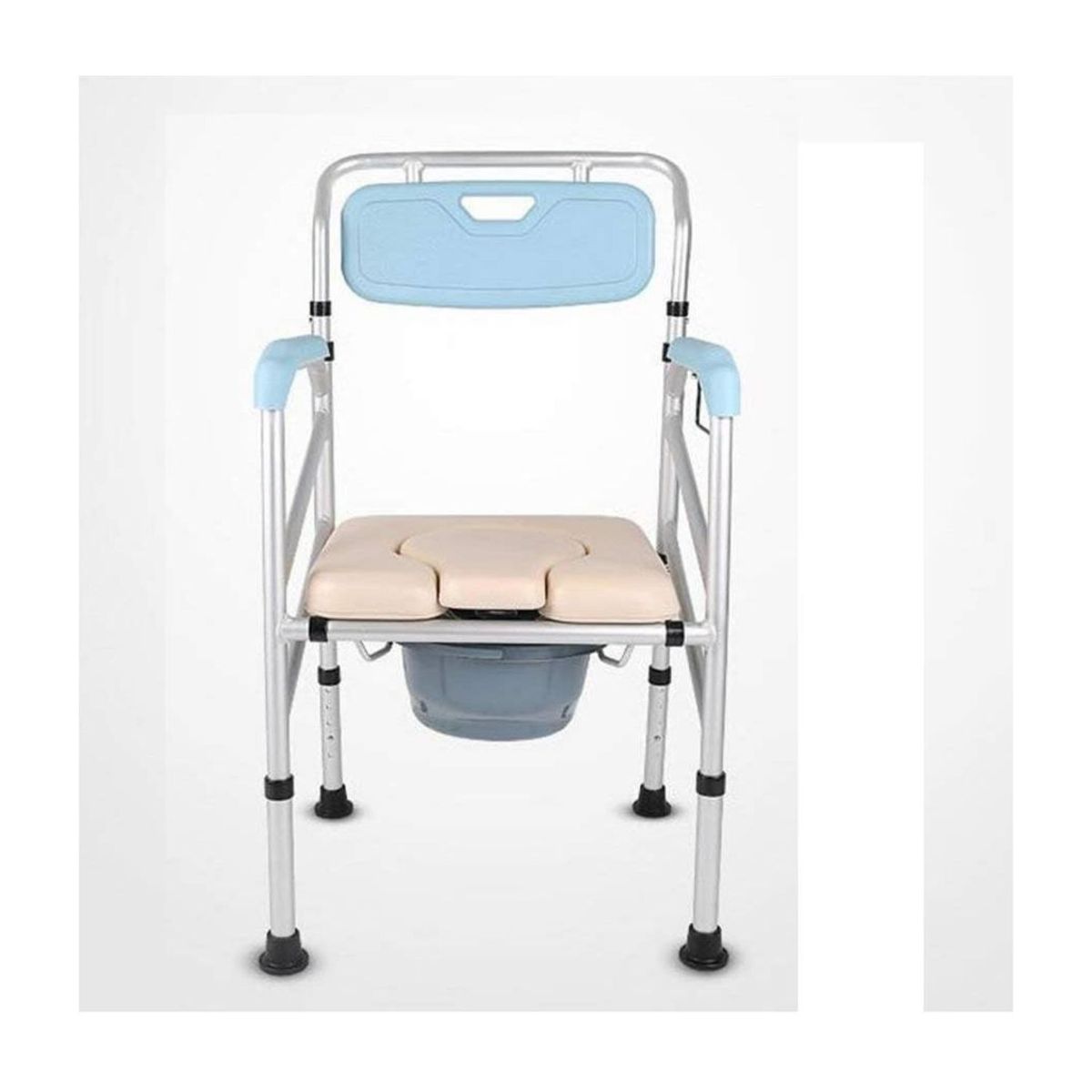 GENERICO - Silla sanitaria acolchado baño portátil aluminio