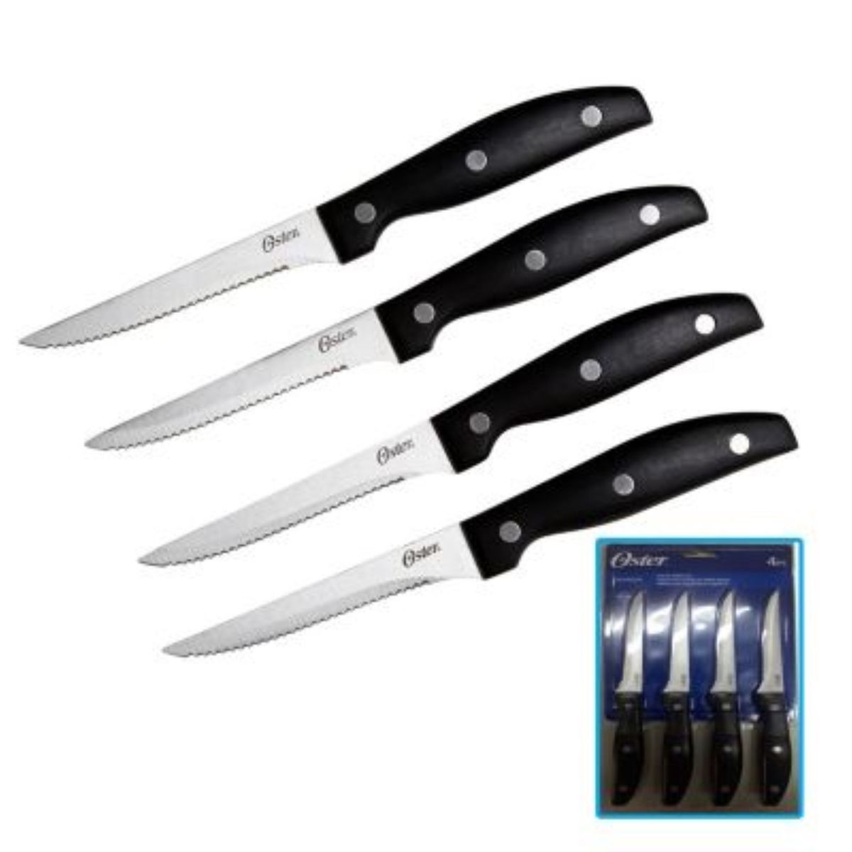 OSTER - Set de Cuchillos Steak Knife 4 Piezas Acero