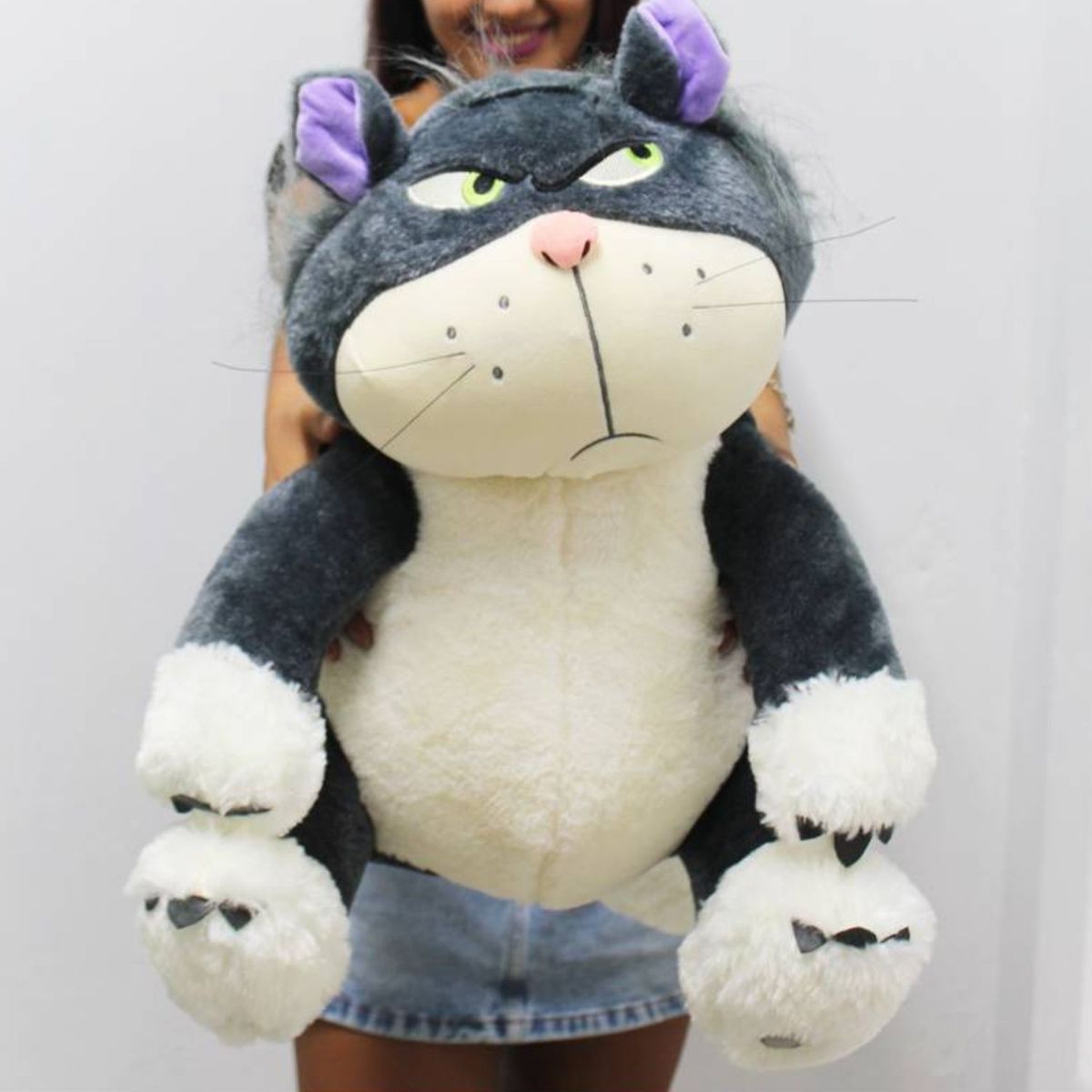 GENERICO - Peluche Gato Lucifer 45cm - Gato Kawaii Enfadado Cenicienta