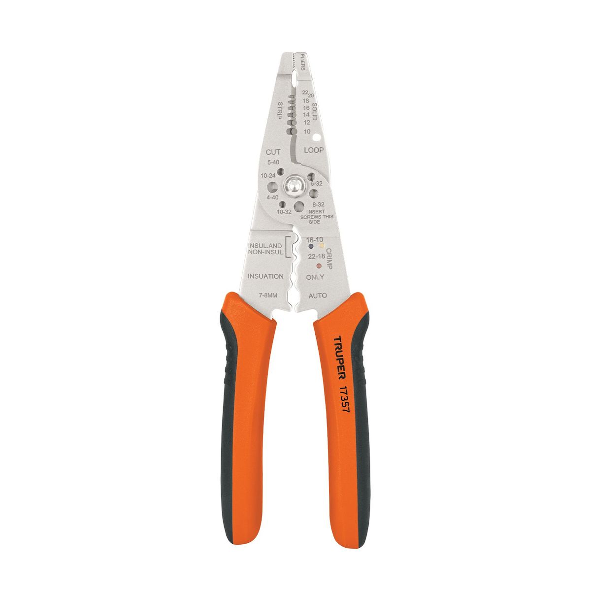 TRUPER - Alicate 8" (20cm) 24 a 12 AWG Pelacable Pela Cable 17357 Truper