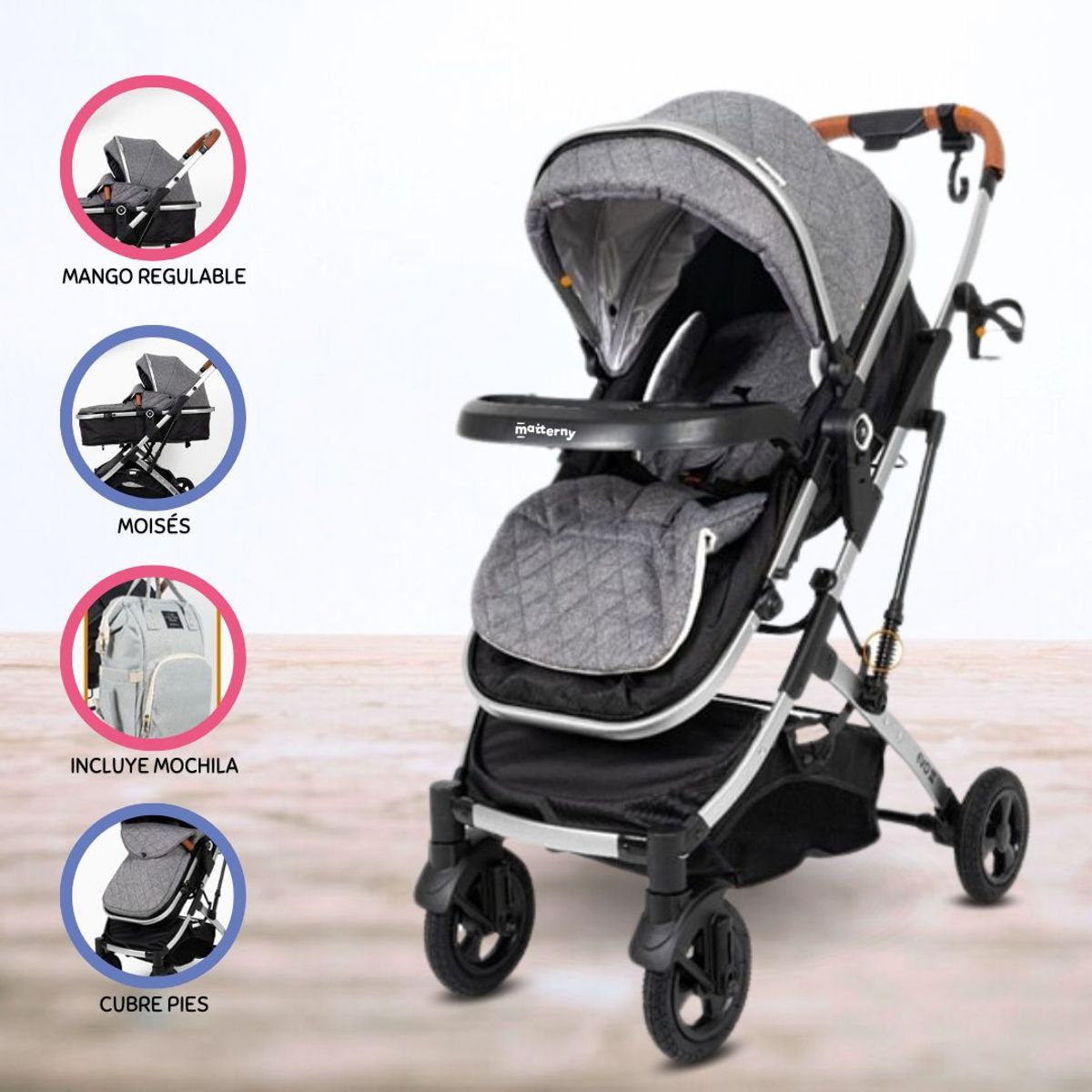 BABY HAPPY - Coche Deportivo Moisés para Bebé »EVO II» GRAY