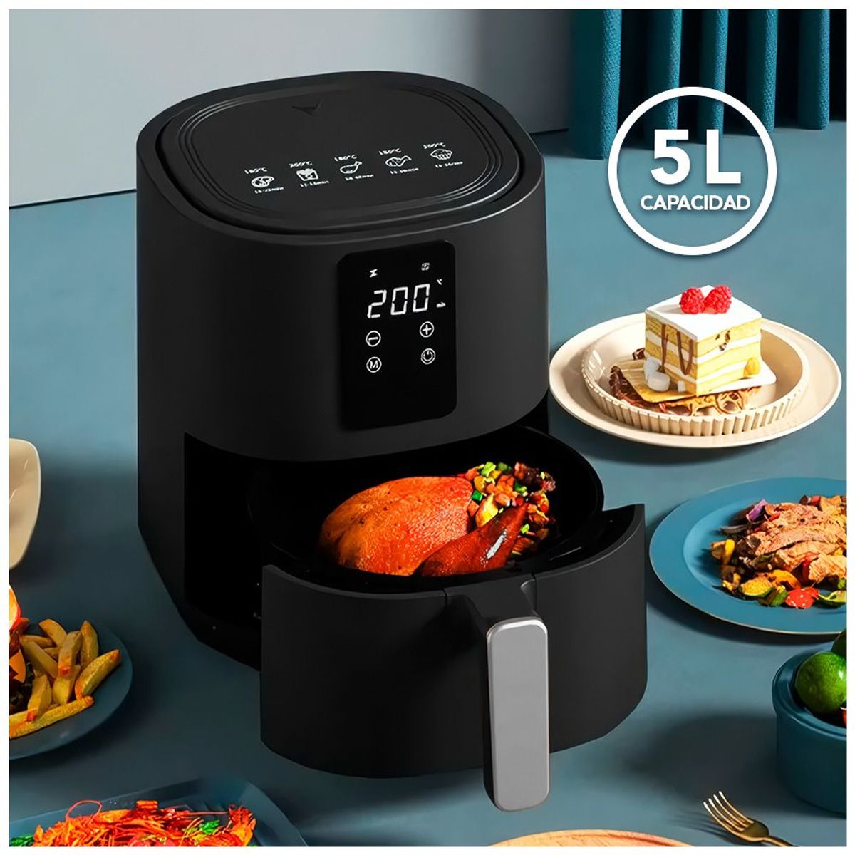 KELLER - Freidora de Aire Digital 5 Litros Moderna Elegante FH6