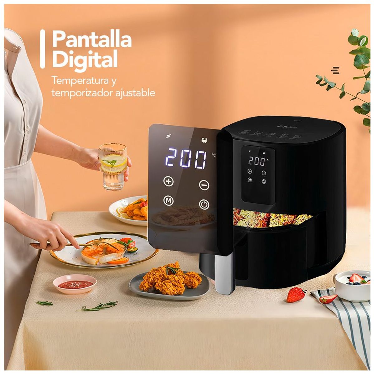 KELLER - Freidora de Aire Digital 5 Litros Moderna Elegante FH6