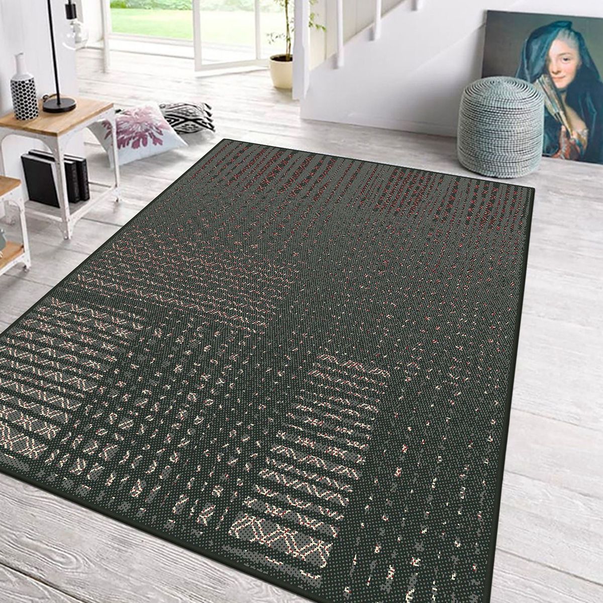 GENERICO - Alfombra Rectangular Luna Black Red 200 x 290cm