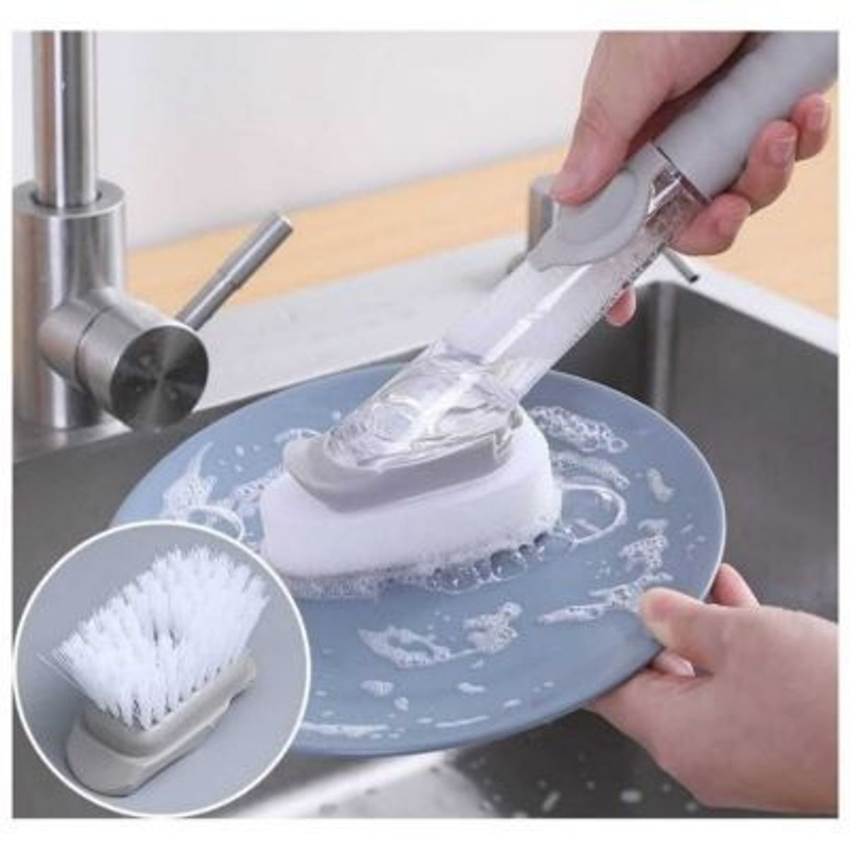 GENERICO - Cepillo 2 en 1 para Limpieza de Ollas o Sarten