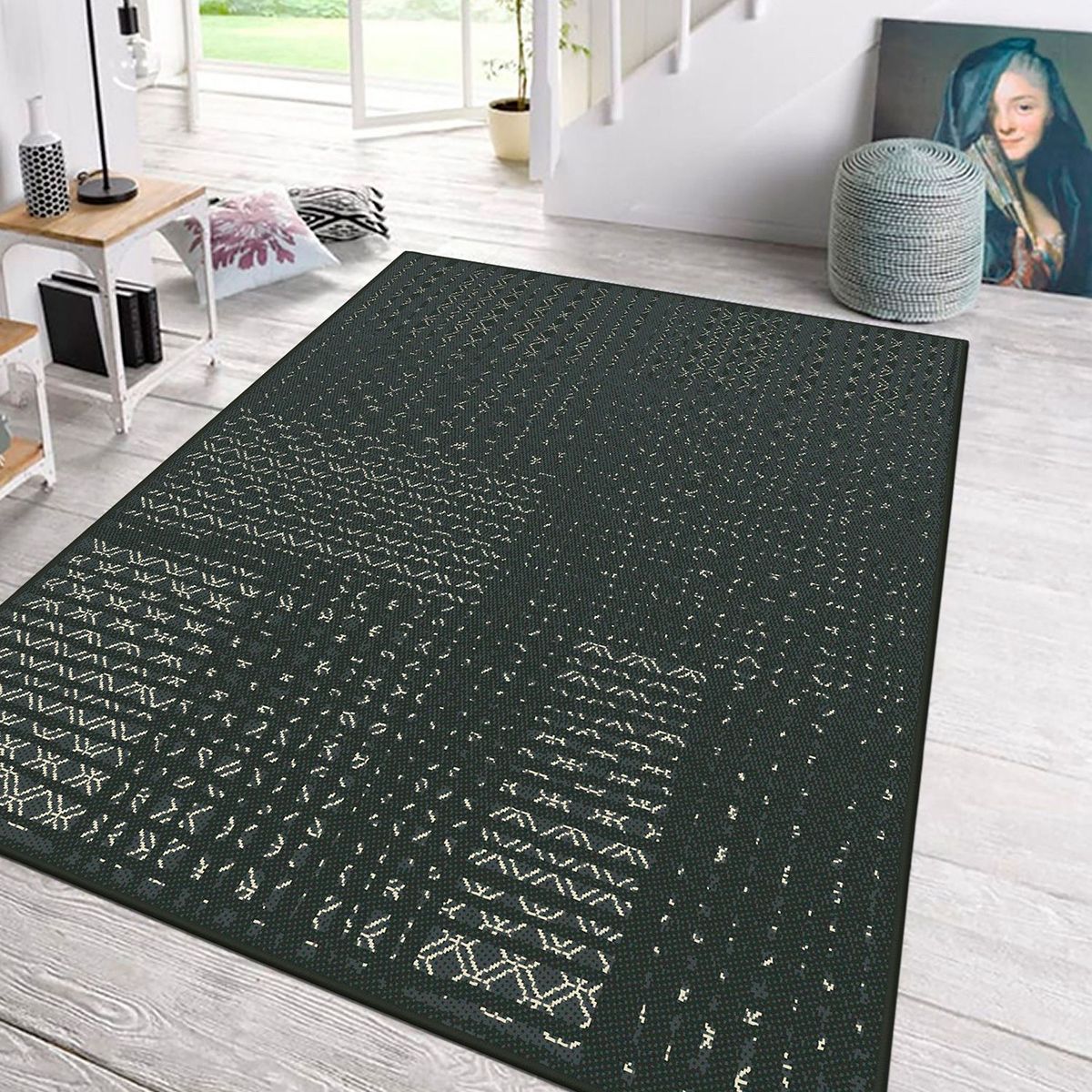 GENERICO - Alfombra Rectangular Luna Negro 200 x 290cm