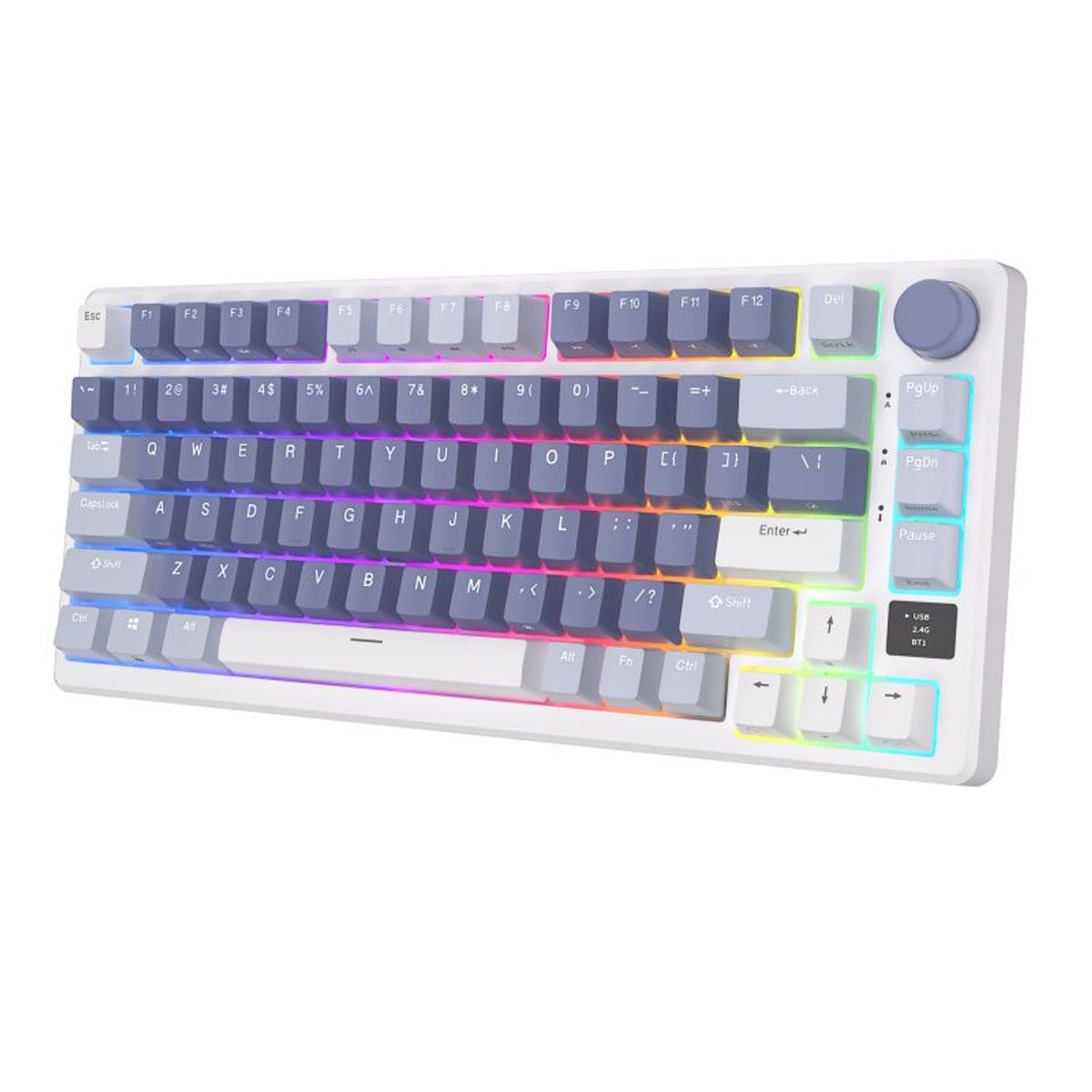 ROYAL KLUDGE - Teclado Mecánico Español Inalámbrico Rk Royal Kludge M75 Silver Switch