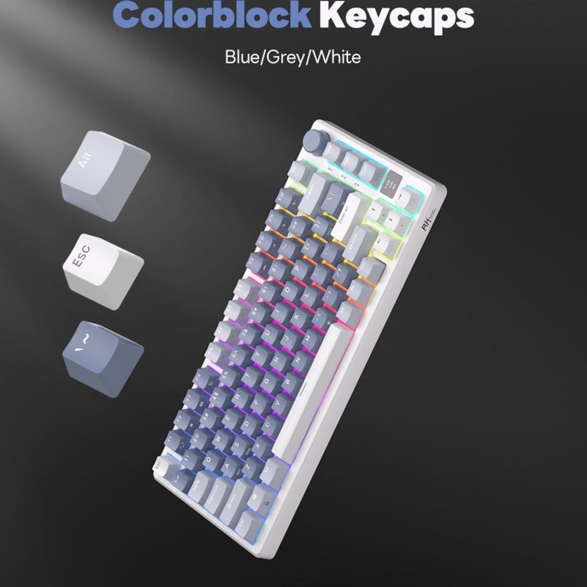 ROYAL KLUDGE - Teclado Mecánico Español Inalámbrico Rk Royal Kludge M75 Silver Switch