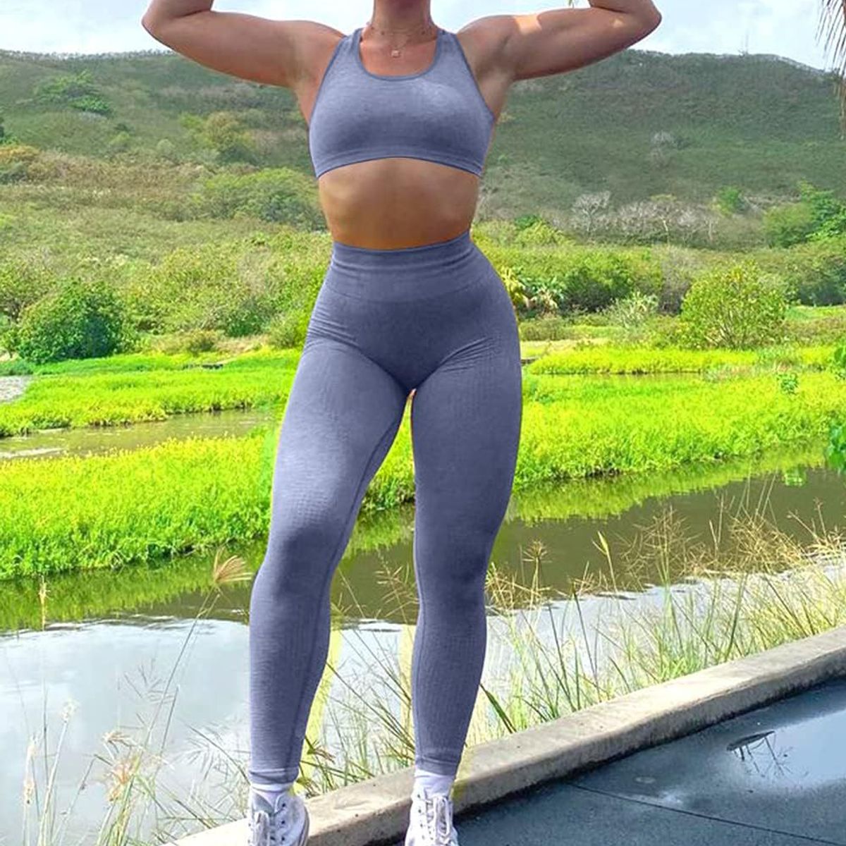 GENERICO - Set Fitness 2 Piezas Dama Tipo Shein Modelo Yoga