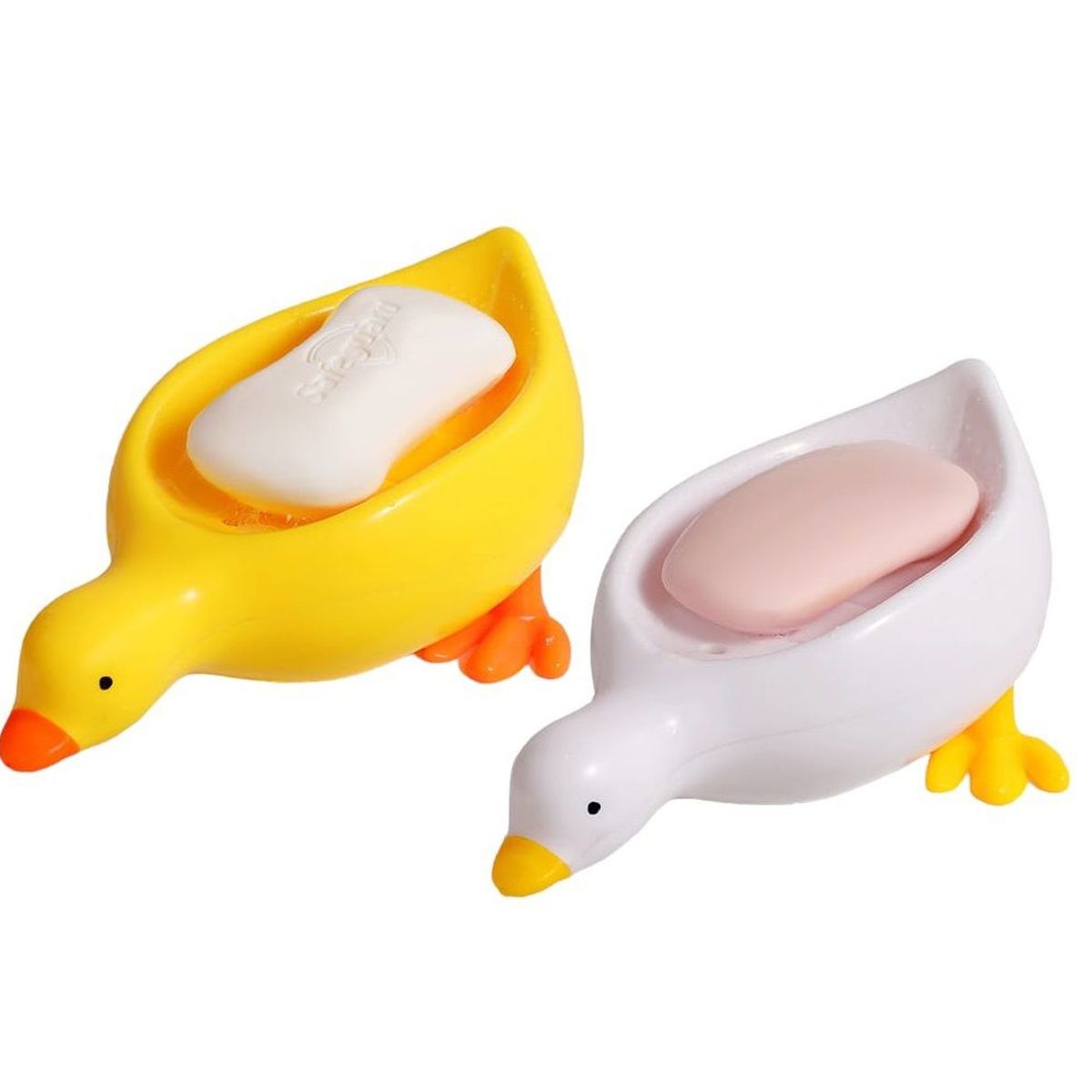 GENERICO - Jabonera porta jabon con drenaje patito 1 par