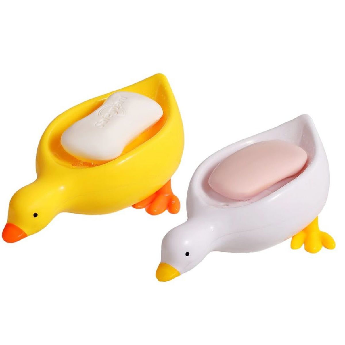 GENERICO - Jabonera porta jabon con drenaje patito 1 par