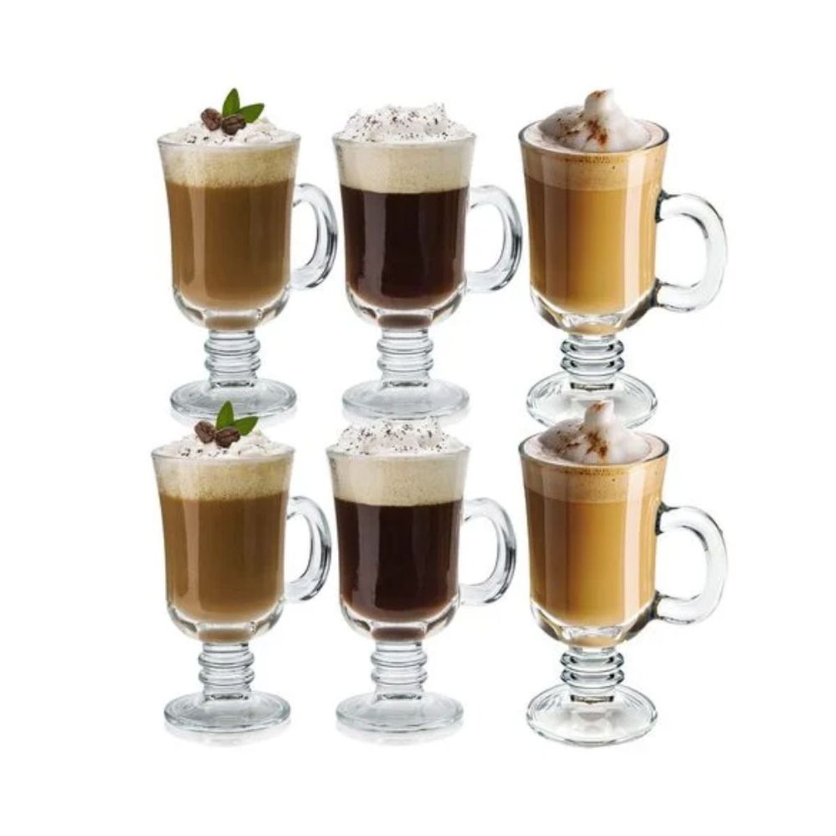 HYGGE - Set de 6 Copas para Capuccino o Bebidas frias