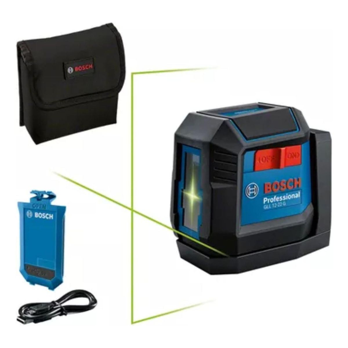 BOSCH - Nivel Láser Bosch GLL 12-22 G Verde Líneas Autonivelante Bateria