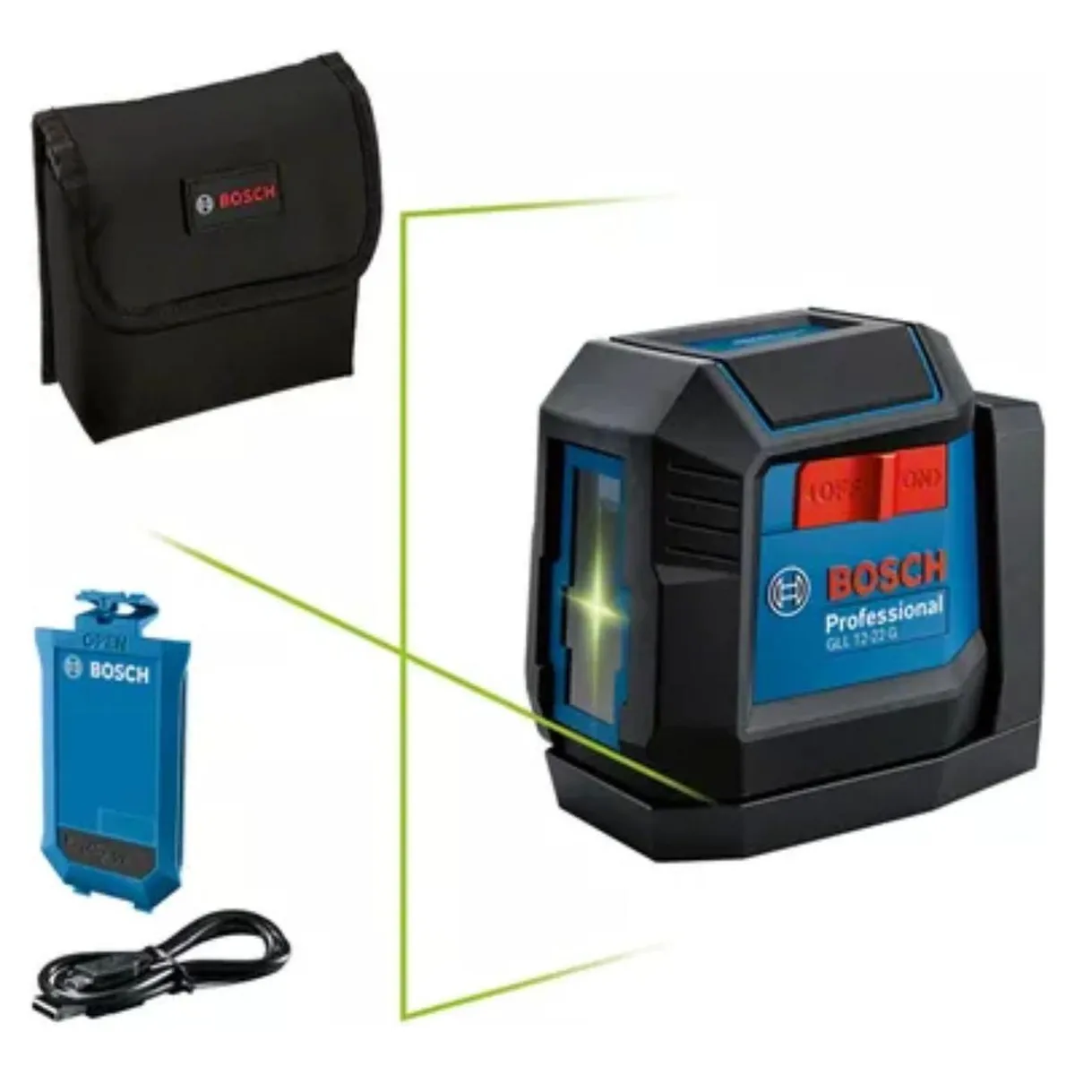 BOSCH - Nivel Láser Bosch GLL 12-22 G Verde Líneas Autonivelante Bateria