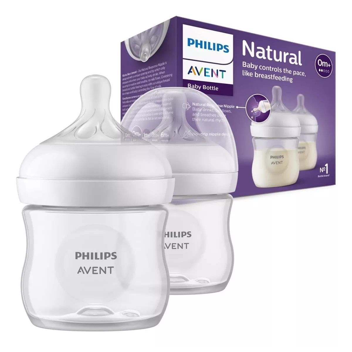 AVENT - Biberon Recien Nacido Avent Natural 3.0 Pack 2 Uni De 125 Ml