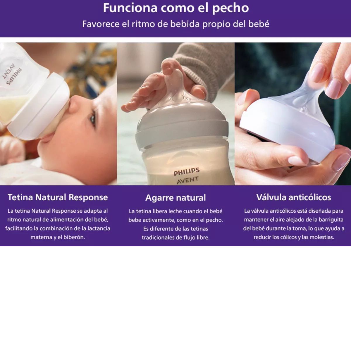 AVENT - Biberon Recien Nacido Avent Natural 3.0 Pack 2 Uni De 125 Ml