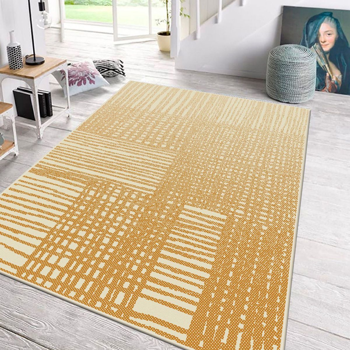 GENERICO - Alfombra Rectangular Luna Creme Mustard 160 x 225cm