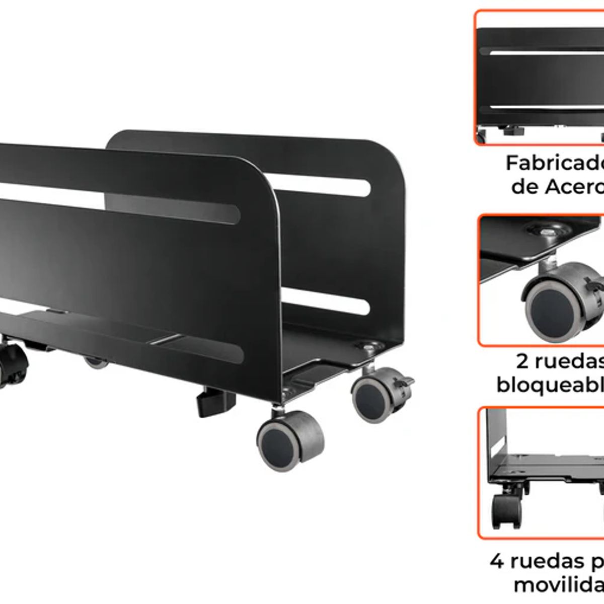 GENERICO - MONTECH - Base Con Ruedas Para CPU Standar - Regulable 119 ~209mm