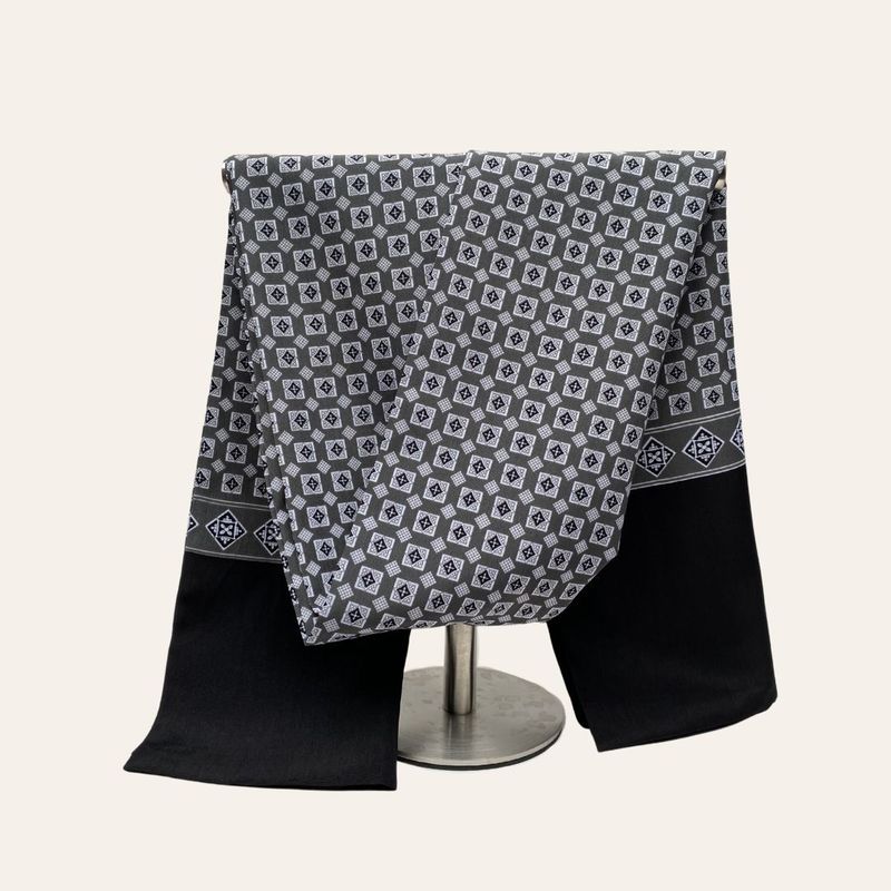 KAST PE - Bufanda hombre Suave Ramses Gris Doble Capa pañuelo cuello