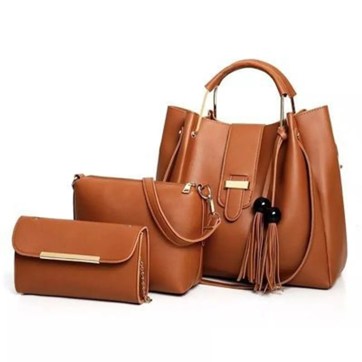 GENERICO - Cartera Bolso Billetera 3 en 1 Cuero Pu Alta Calidad Grande