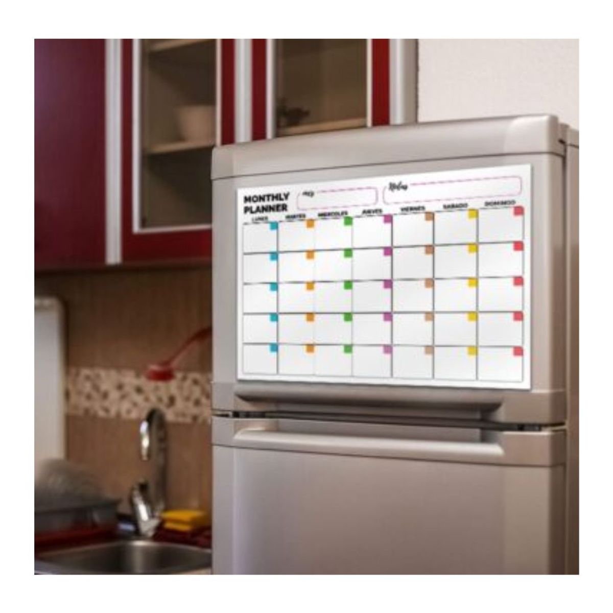 GENERICO - Planificador Pizarra Imantado Mensual para Neveras PLM2- 43×31 cm