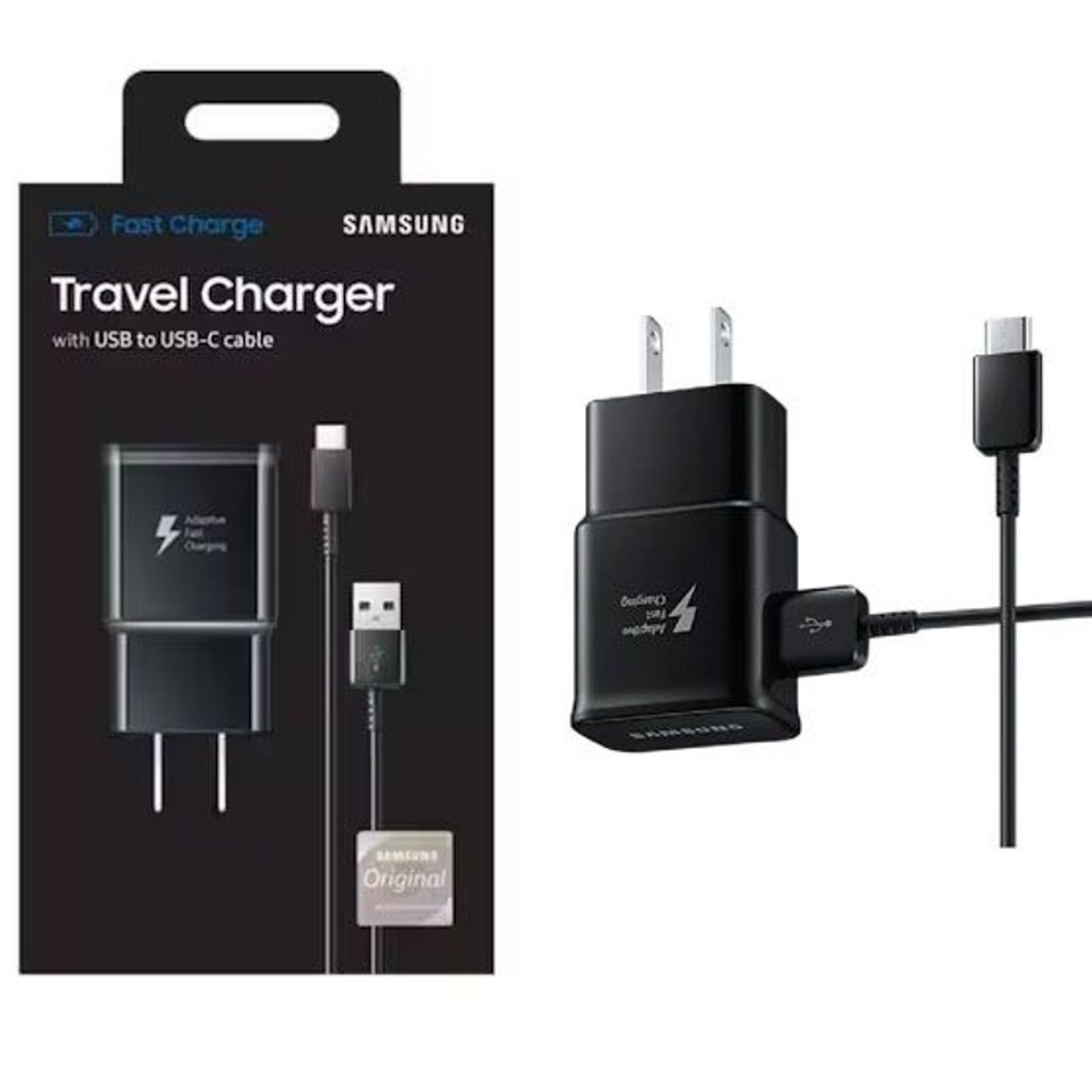 SAMSUNG - Cargador Samsung A20 A30 A50 A70 Carga Rápida 15W - Negro
