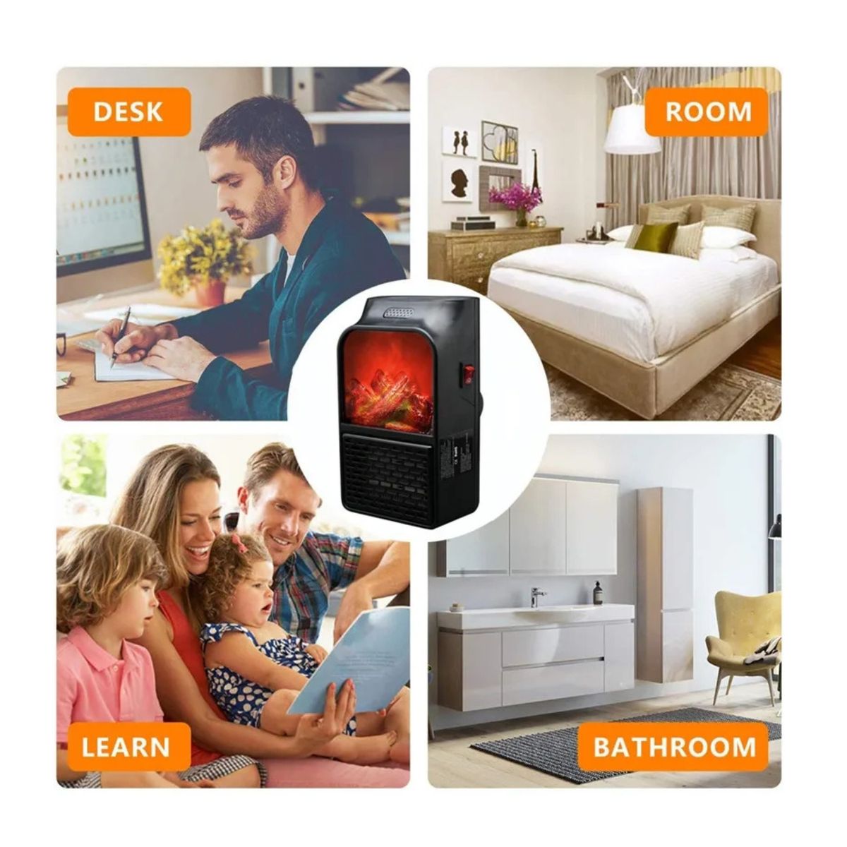 ROHS - Estufa Electrica 3D Flame Heater Portátil con Control