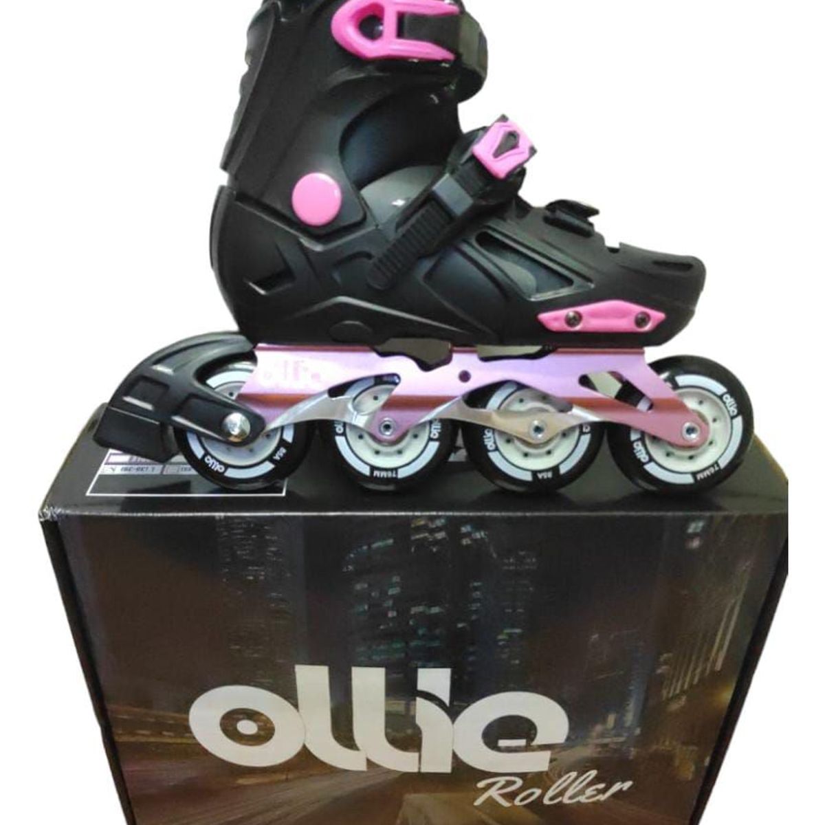 OLLIE - PATIN LINEAL OLLIE URBANO ROSA TALLA M 32 - 35