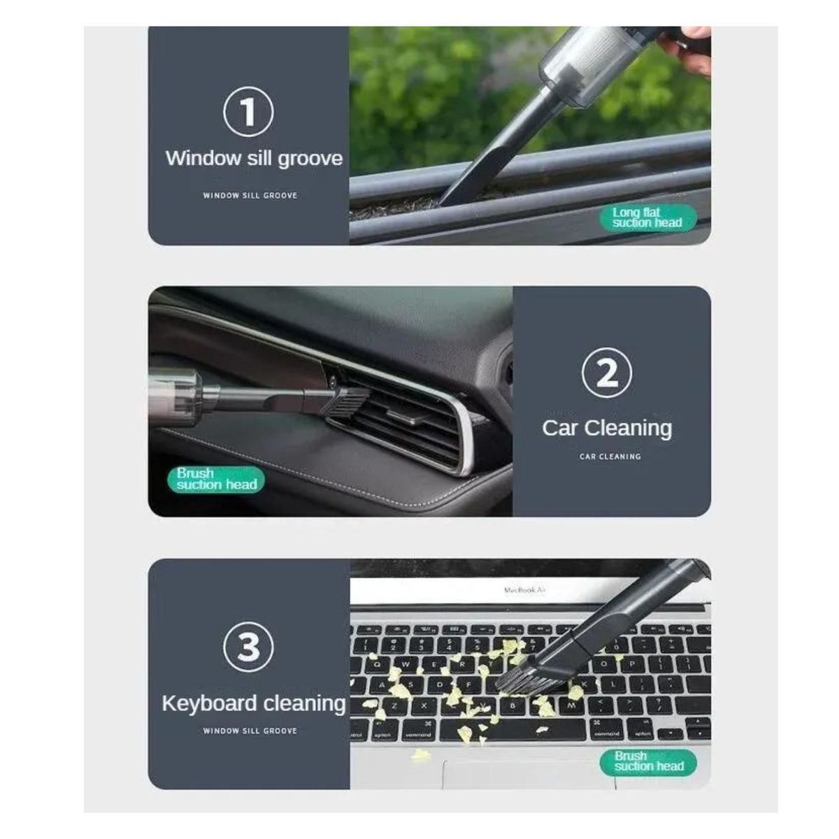 OEM - Mini Aspiradora Portátil  Recargable 3 en 1 -  Casa Carro