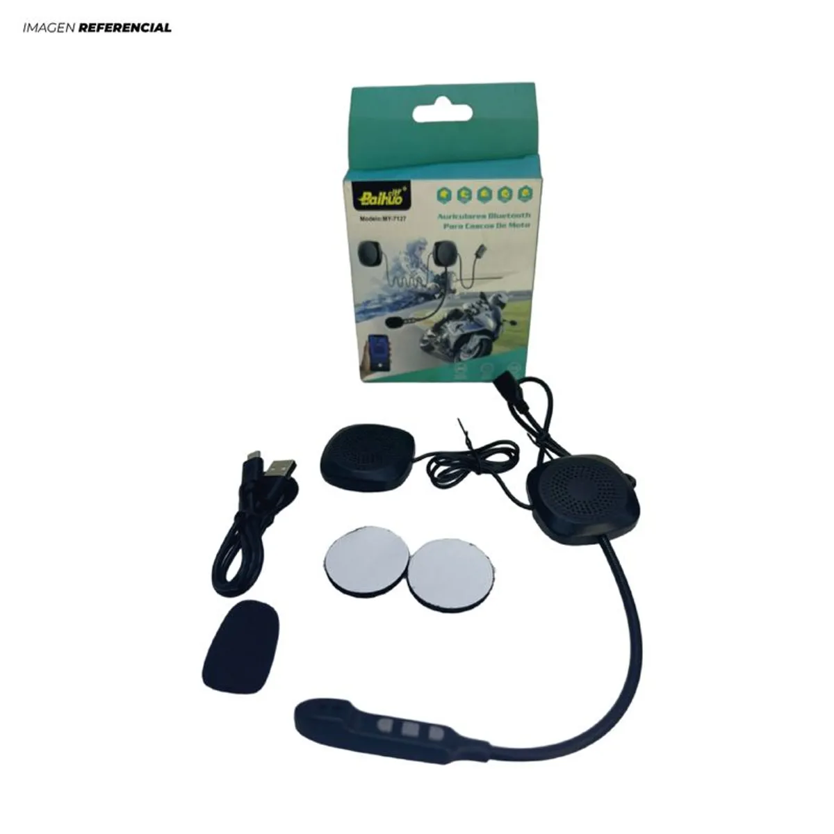 GENERICO - Auricular Inalámbrico Bluetooth para casco recargable MY-7127