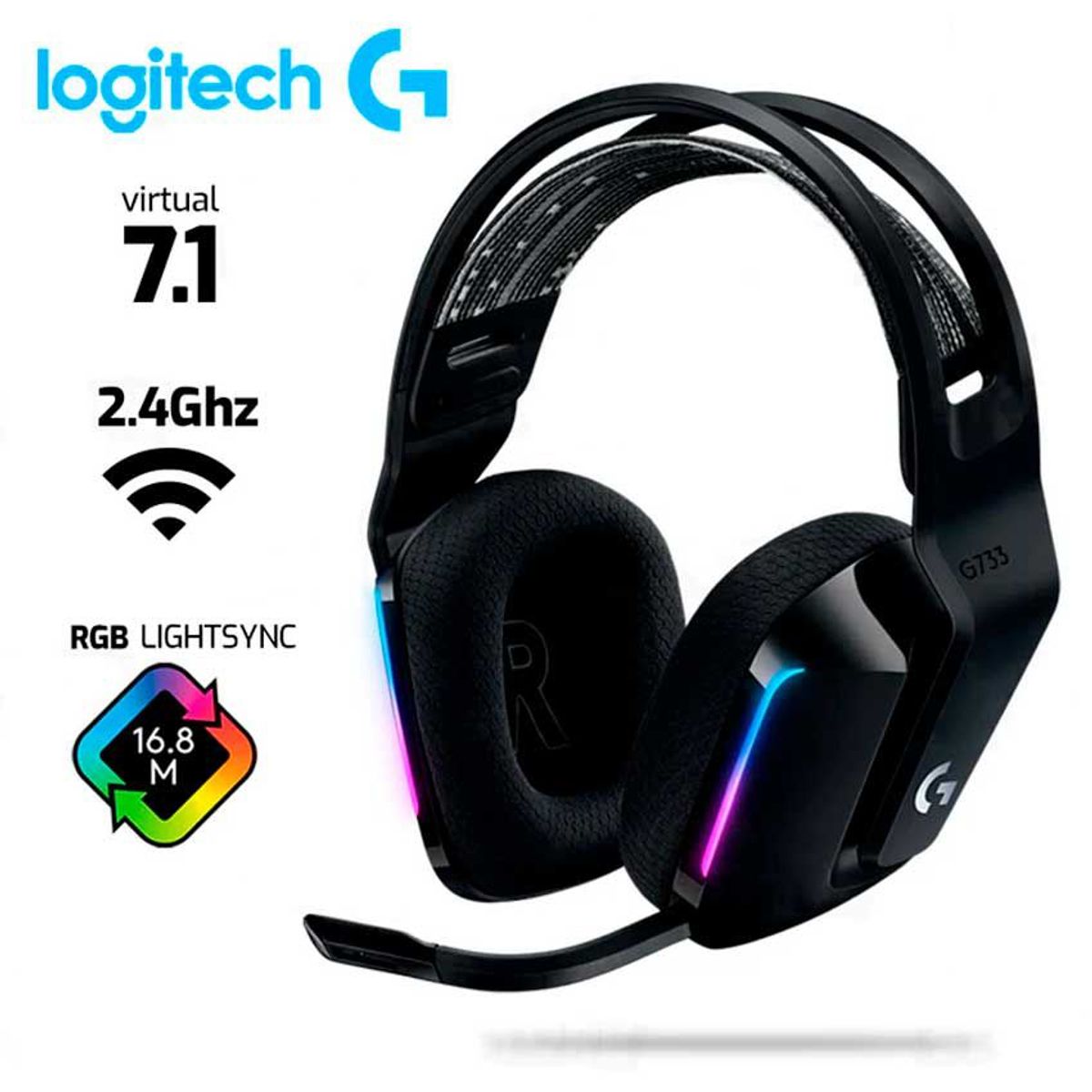 LOGITECH - AUDIFONO LOGITECH G733 INALAMBRICO RGB NEGRO