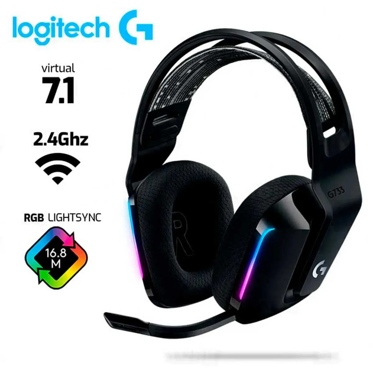 LOGITECH - AUDIFONO LOGITECH G733 INALAMBRICO RGB NEGRO