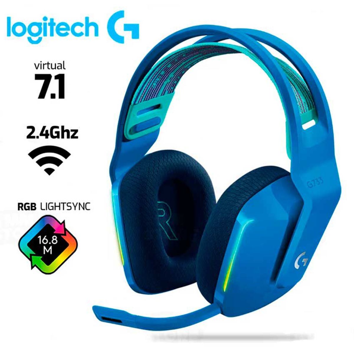 LOGITECH - AUDIFONO LOGITECH G733 INALAMBRICO RGB AZUL