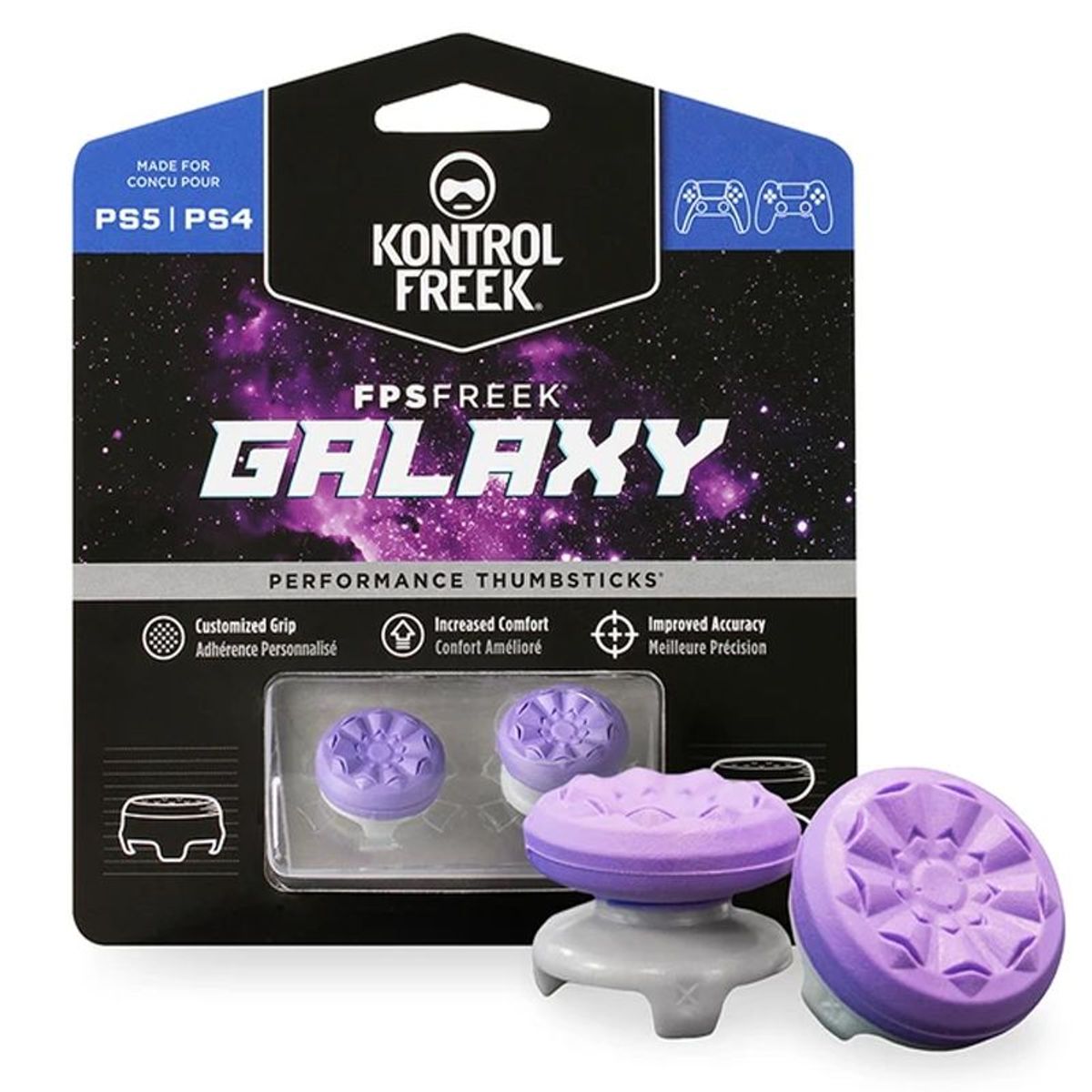 KONTROLFREEK - KontrolFreek Galaxy para Mando PS4 PS5 Precisión FpsFreek Grip Morado