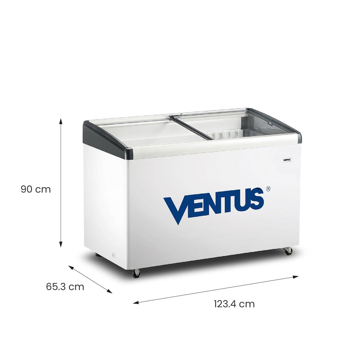 VENTUS - Ventus Congeladora Tapa Vidrio Curvo CTV-400I - Blanco