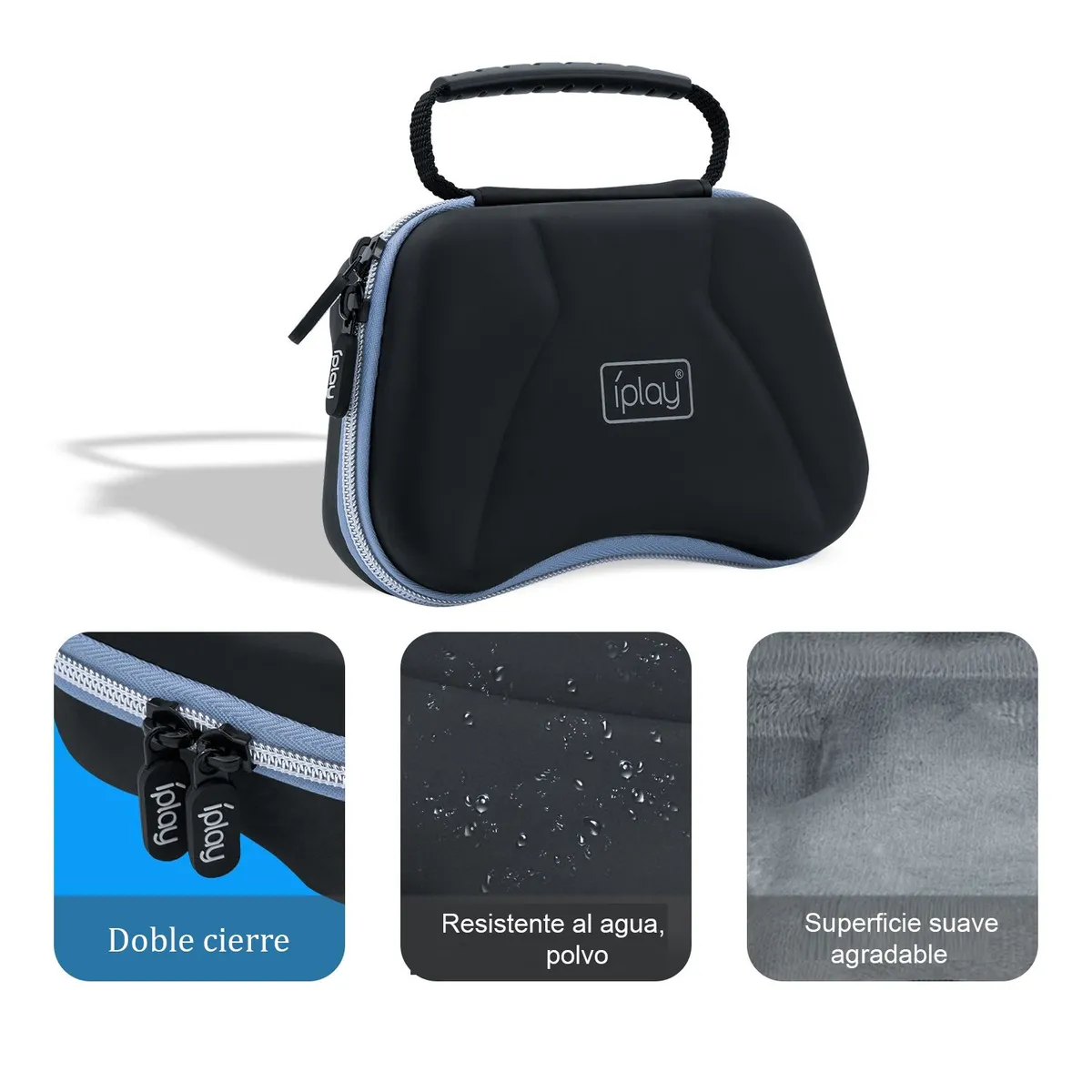 VARIOS - Kit 6 en 1 para Mando PS5 Case Rígido con Estuche y 4 Grips ipl